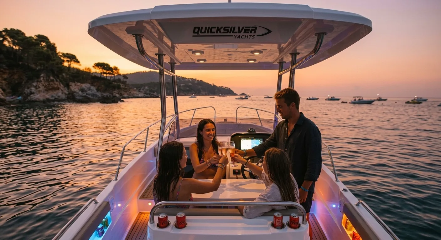 Un toast à bord au coucher du soleil